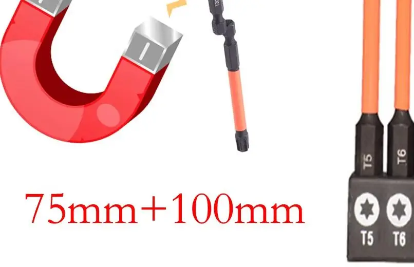 

26pcs Magnetic For Torx Screwdriver Bit 75mm 100mm 150mm For Impact Drive T5-T40 PPP0536797 PPP0536797