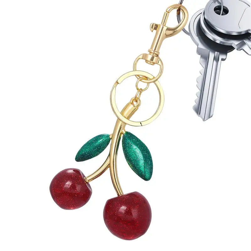 

Cherry Keychain Simulated Fruit Keyring Pendant for Girls Handbag Backpacks Wallets Accessories Key Chain Jewelry Gift