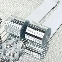 30/60/100*4cm Mini  Glass Square Mirror Mosaic Wall Stickers Tiles Stickers  DIY Party Disco Bathroom  Interior Home Decoration