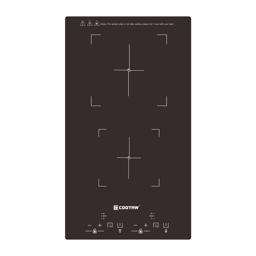 Double Eye High Grade High-power Induction Cookers Dual Range Electric Ceramic Stove Domino Cooktop Full Screen Touch Control
