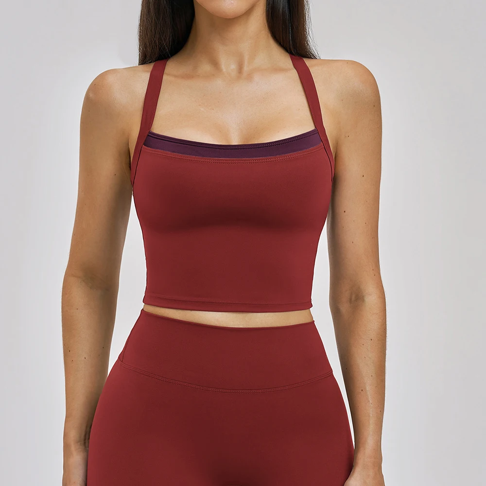 Women Breathable Sports Bra Anti-Sweat Fitness Top High Strength Yoga Bra Shockproof Crop Top Push Up Sport Bra Gym Workout Top