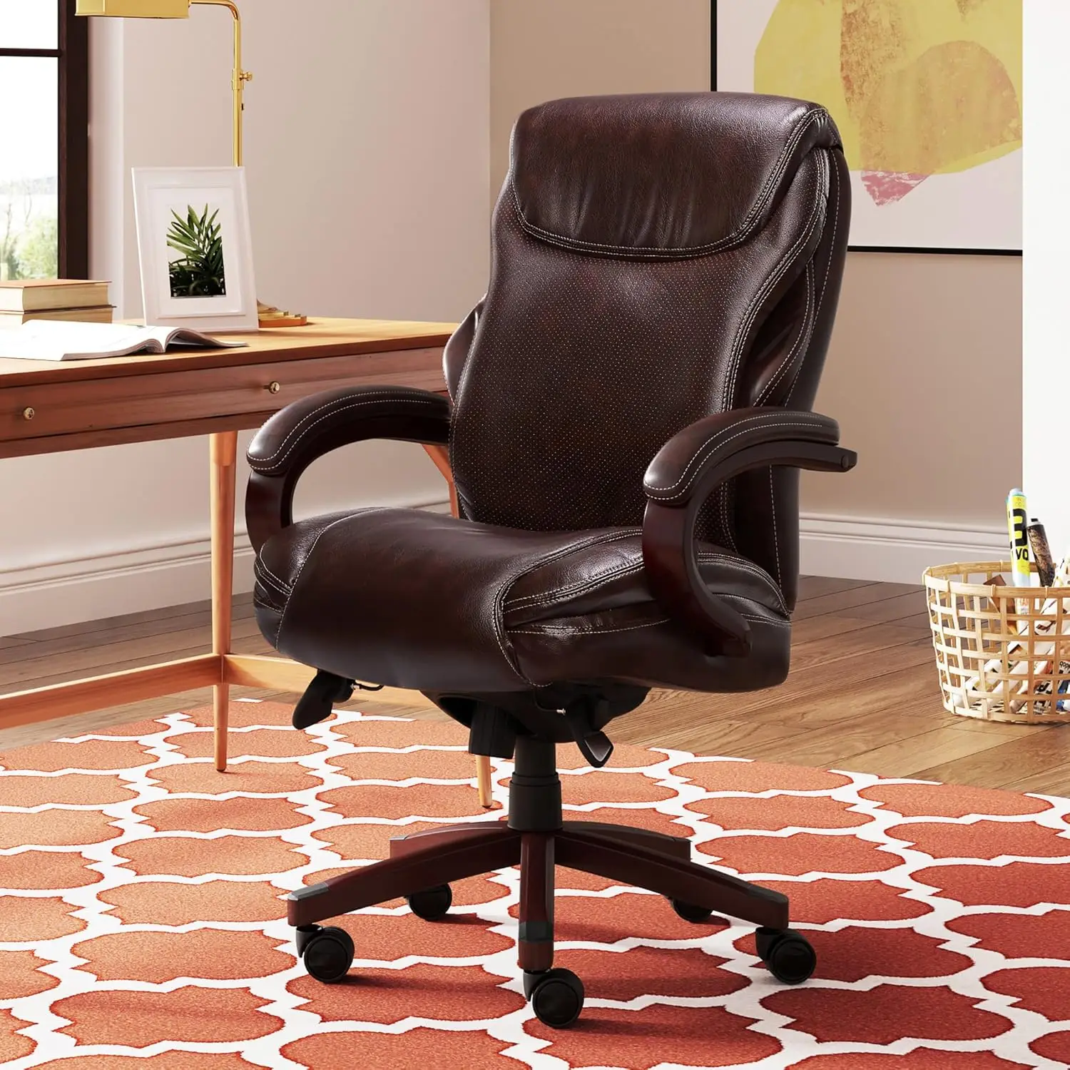 Hyland Executive Office Chair with AIR Lumbar Technology, Adjustable High Back Ergonomic Desk Chair with Lumbar Support