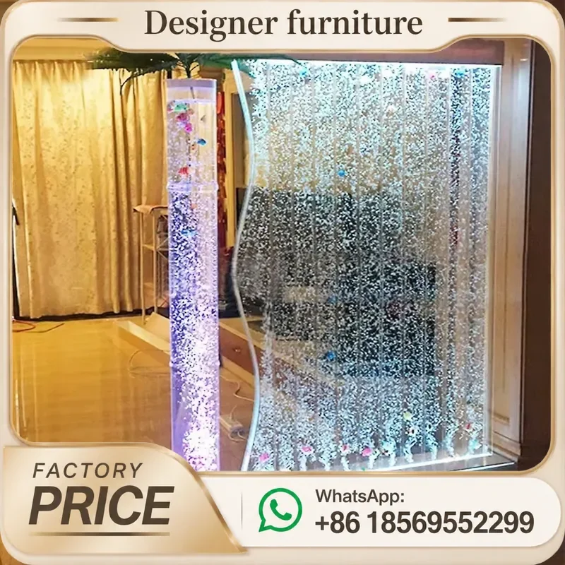 Modern LED Lighting Furniture Home S-Shape Acrylic Bubble Screen Wall Contemporary Room Divider Decor