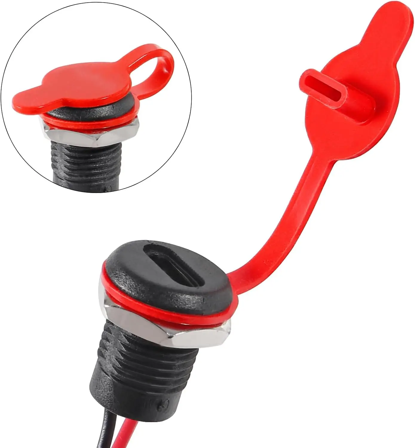 10/20 قطعة 2Pin شحن المقبس أنثى جبل موصل محول USB نوع-C ميناء شحن واجهة المقبس مع غطاء غطاء #3