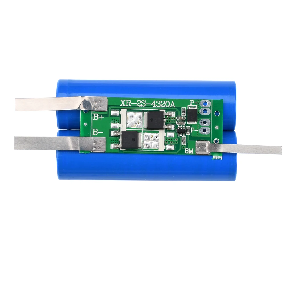 2S BMS Same Port Charge Board 7.4V 18650 Lipo Lithium Battery 5A 6A 10A Charge Discharge Protection Board With Nickel Plate