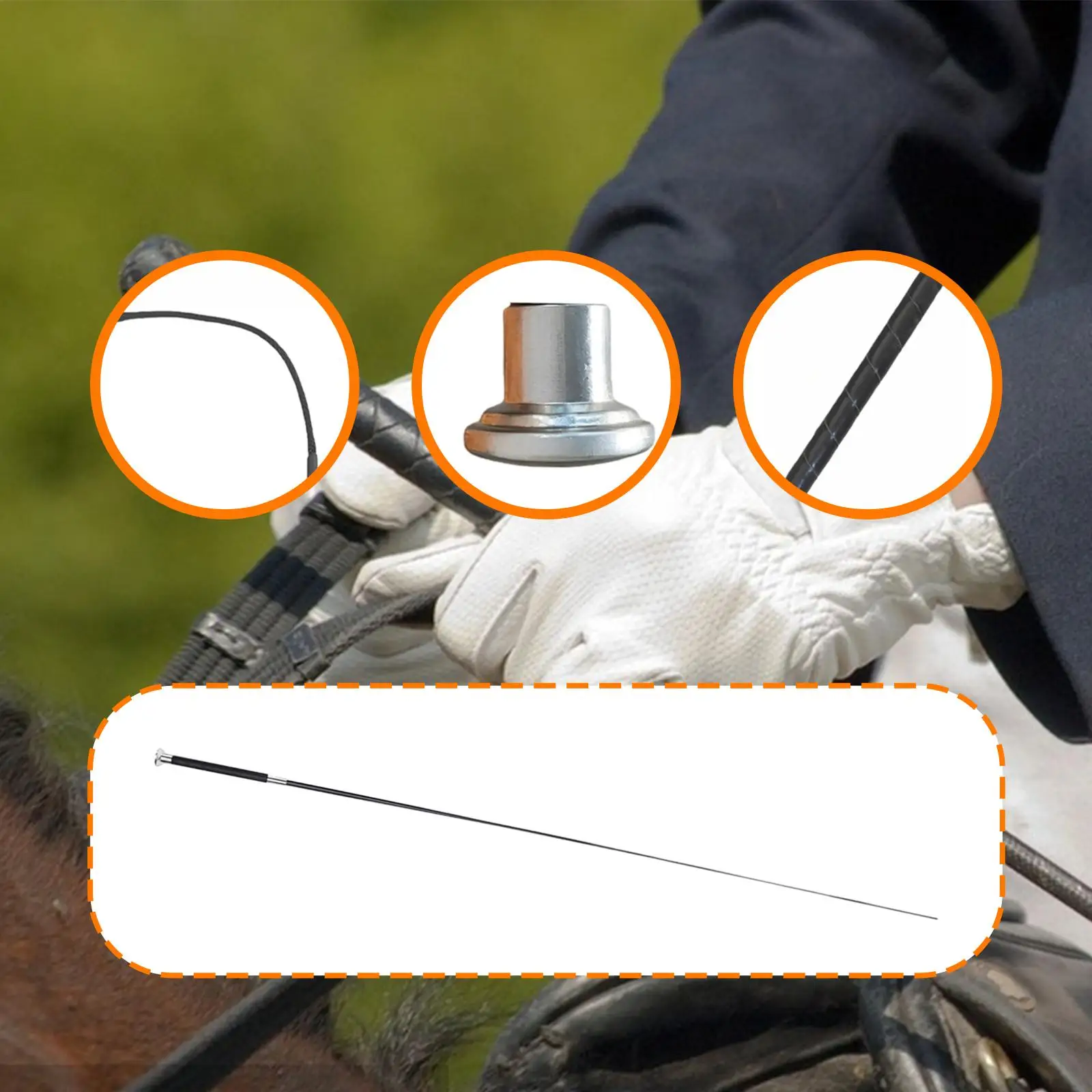 Obrázek 3: Versatile jízdní osvěta kov silon PU kůže bič pro jezdecký sportovní kůň aparatura a kůň jezdce tvoření
