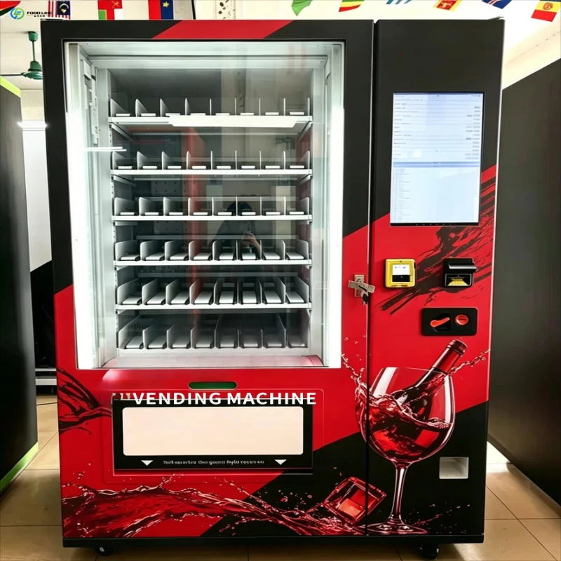 2026 New Vending Machine Refrigerated Touch Screen with Elevator for Cold Beverage Bar Customized
