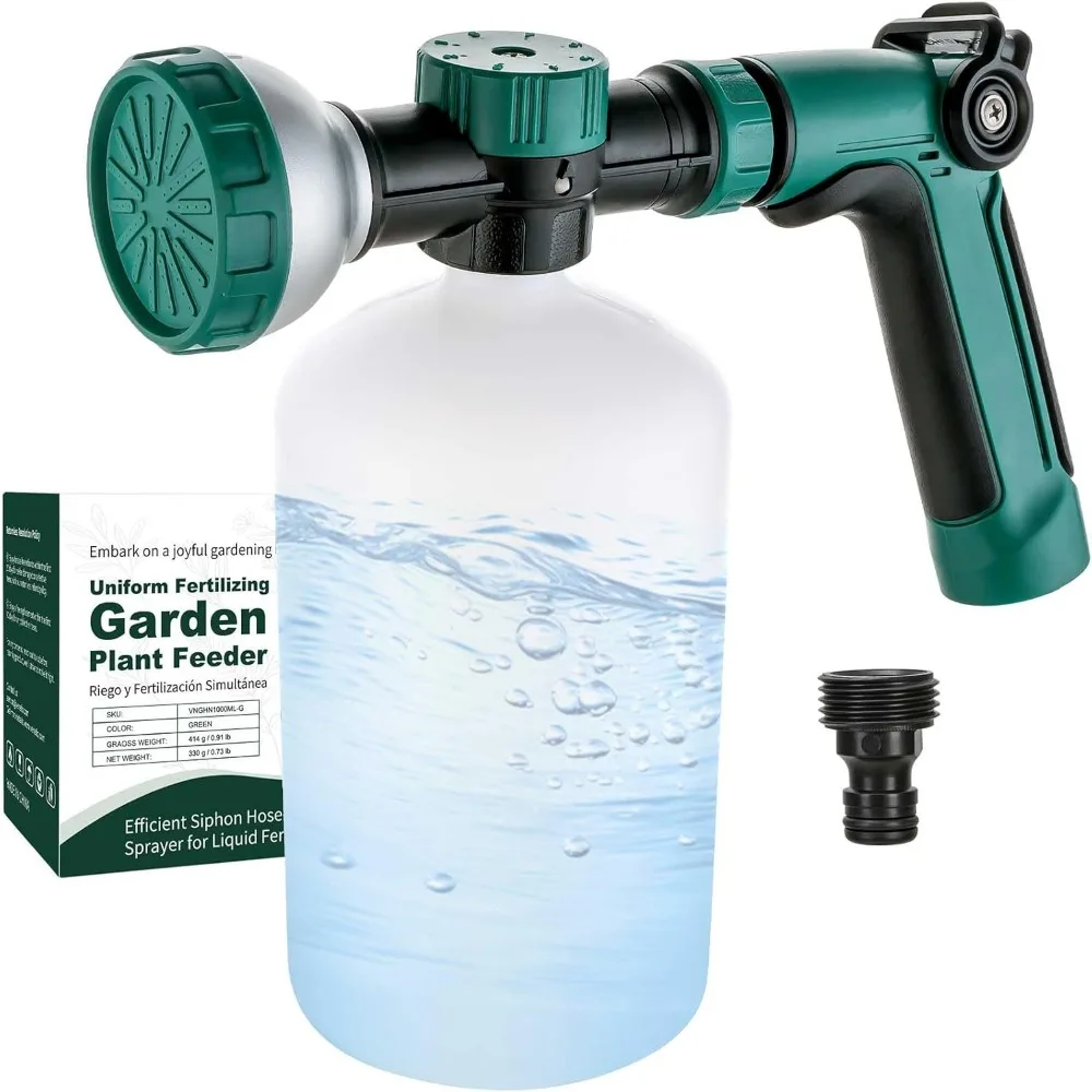 

Распылитель VENETIO с 8 циферблатами на конце шланга для жидкого удобрения/мыла | Прецизионная кормушка для газонов, дворов и сада с бутылкой емкостью 34 унции для униформы F