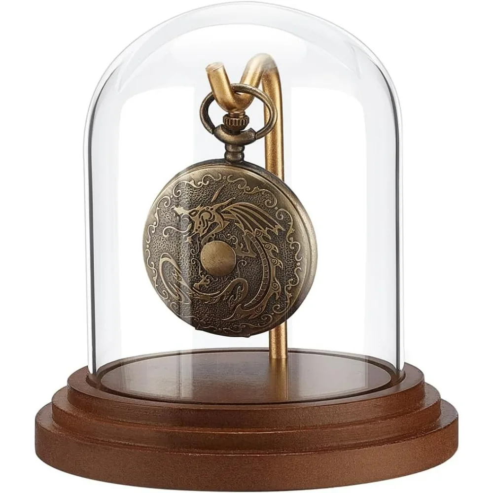 Pocket Watch Display Dome Cloche with Hook 4.2