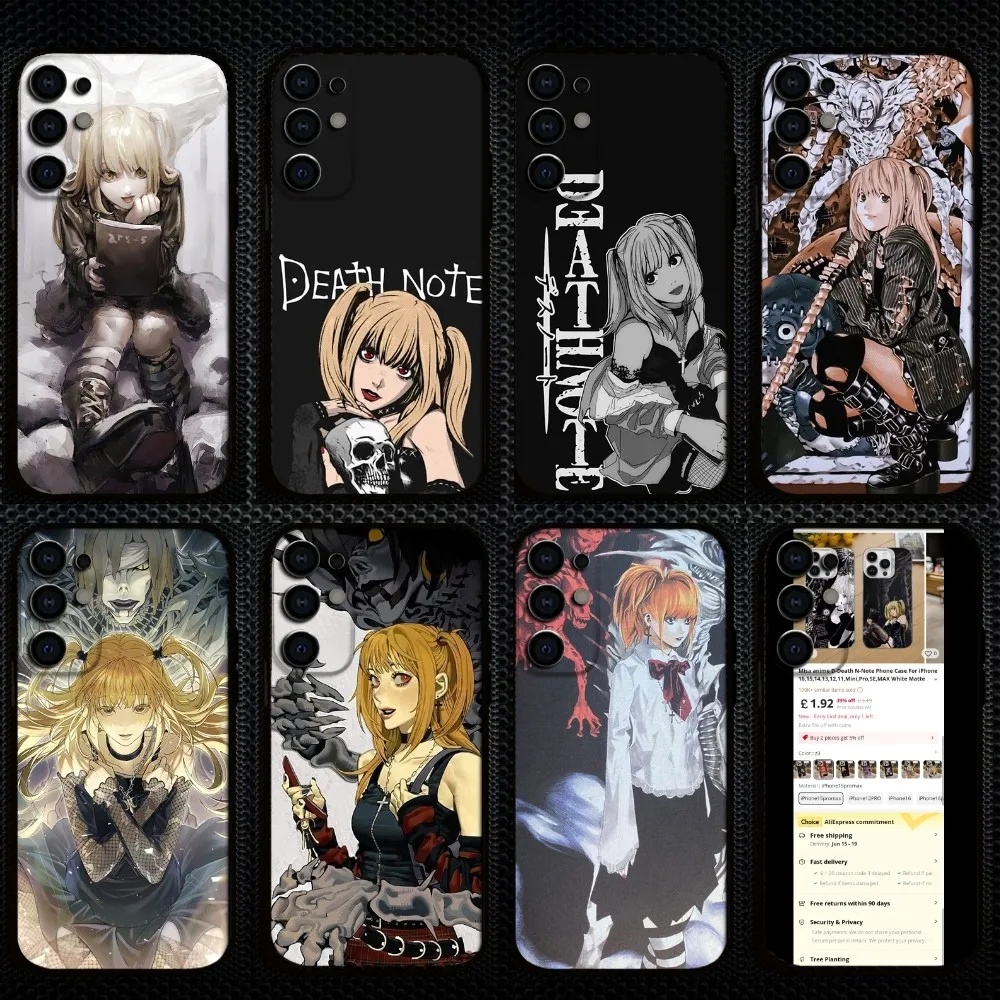 

Misa anime D-Death N-Note Phone Case For Samsung S25,S24,S23,S22,S21,S20,Plus,Fe,Lite,Others Black Cover