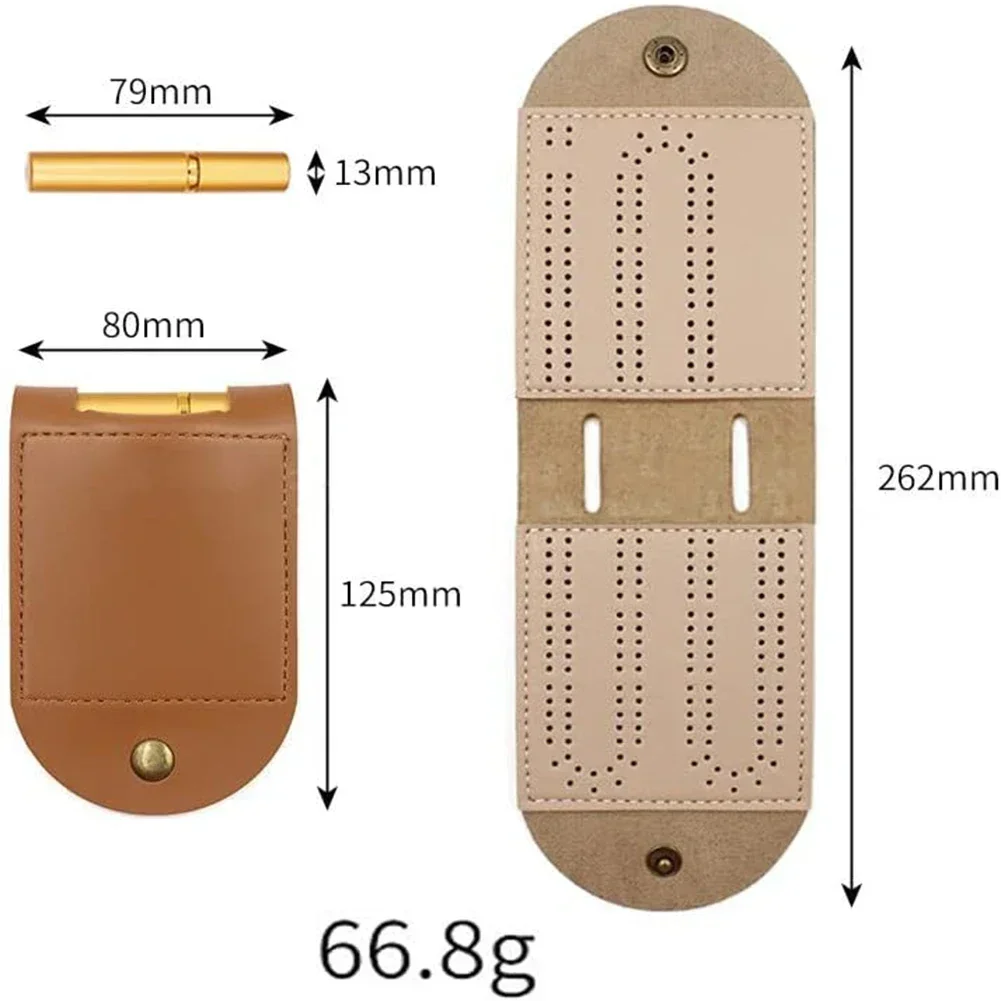 Durable Board Cribbage Board Dozen Games High-Quality Premium Leather Sleek Design 2 Track 4 Pegs Camping Party