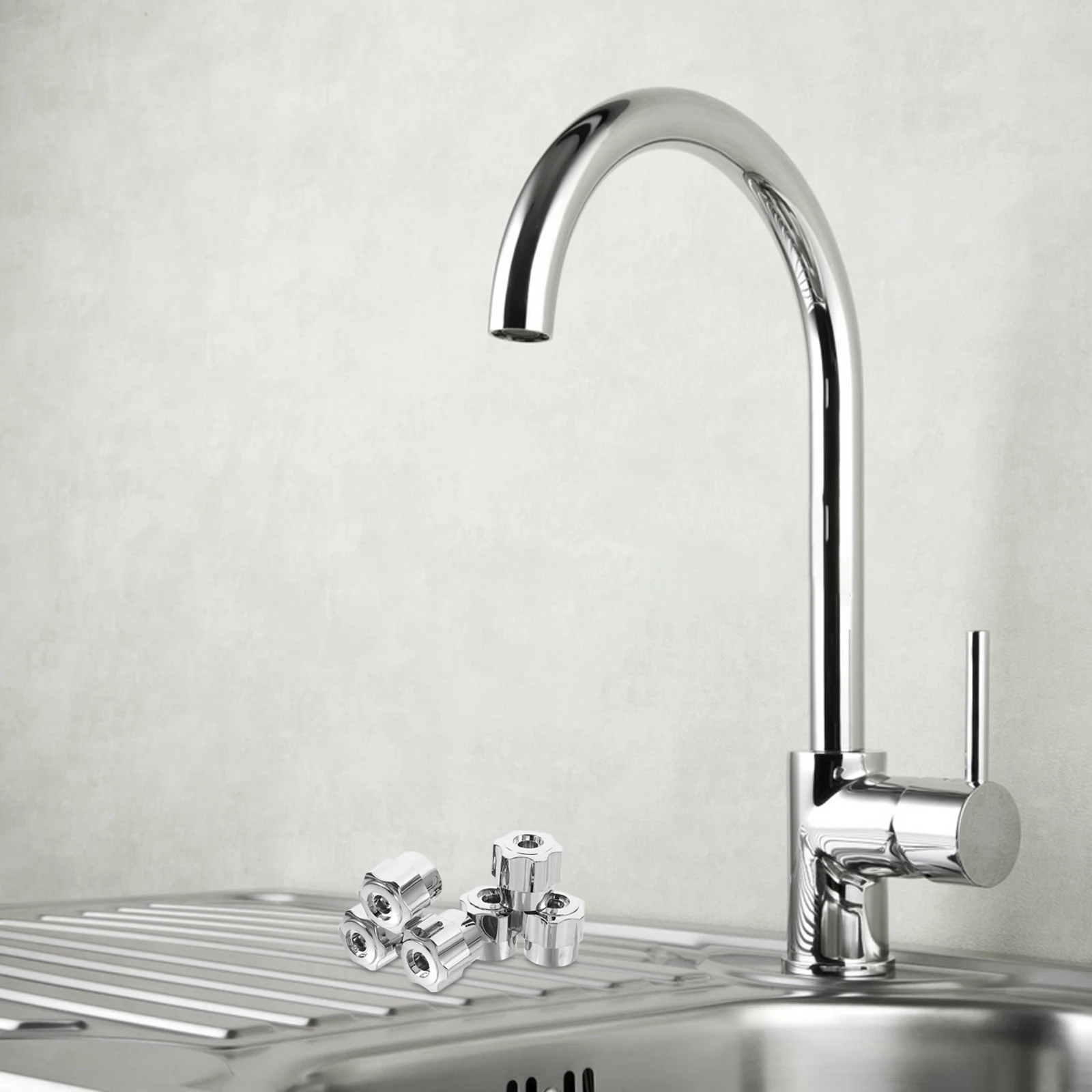 

6pcs Aluminum Alloy Faucet Handle Replacement Hot Cold Bathtub Knobs Shower Handles Universal Fit For Bathroom Kitchen Sinks