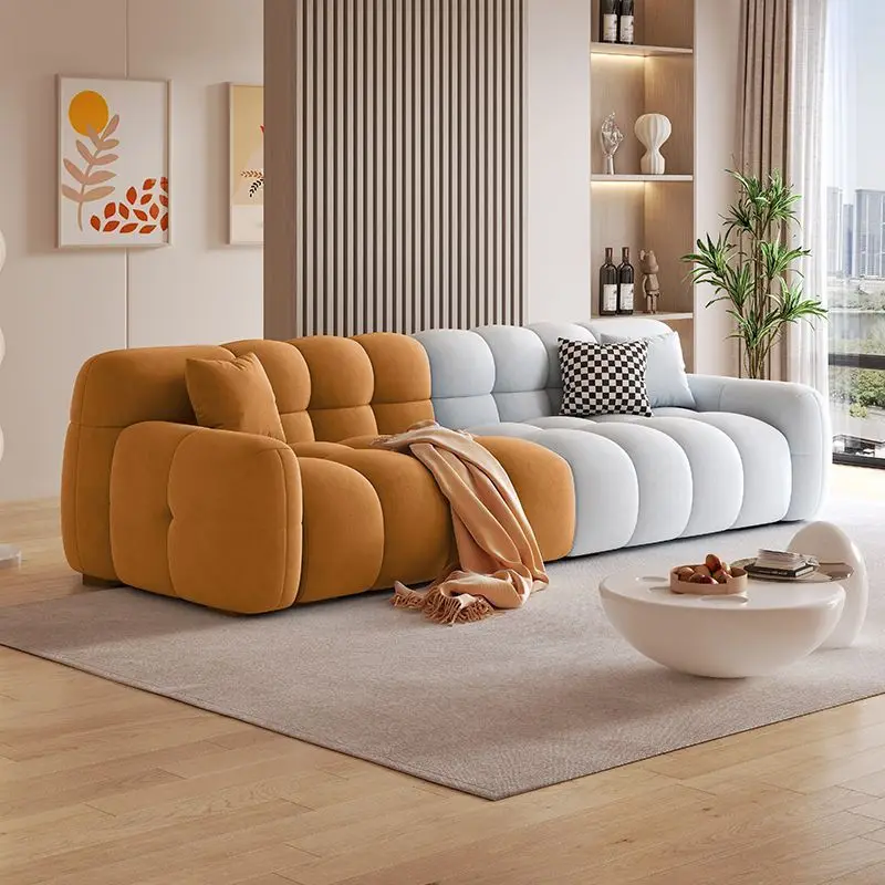 

High Quality Living Room Sofa Set Furniture Living Room Villa Modern Sectional Comfortable Soft Cream Cloud Couch for Home