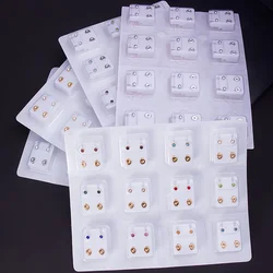 12 pairs Stainless Steel Birthstone CZ Stud Earrings for Helix Tragus Cartilage Piercings Sparkling and Hypoallergenic Jewelry