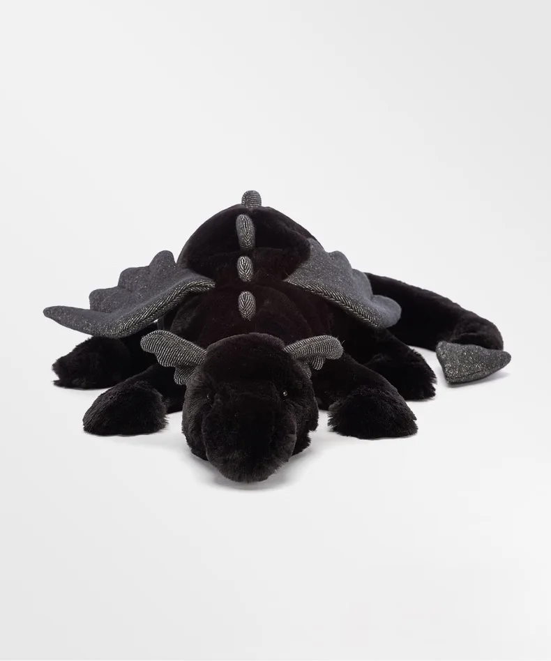 РЕДКИЙ на пенсии! АУТЕНТИЧНЫЙ плюш Jellycat Onyx Dragon — черный блестящий маленький размер, BNWT с мешком для пыли |   Мягкая мягкая игрушка для детей