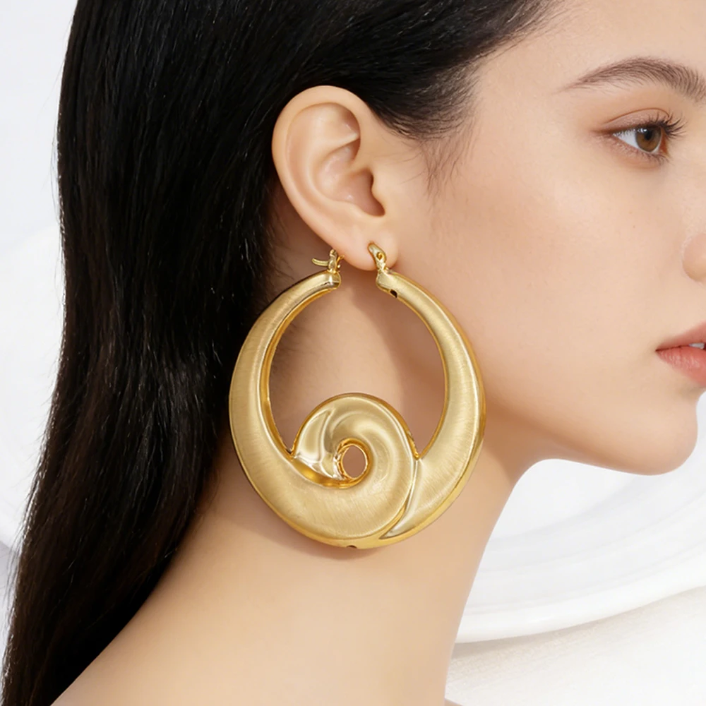 

YTJX Exquisite Spiral Ring Women's Earrings With High-End Light Luxury Design Elegant Temperament Unique PersonalityJewelry Acc