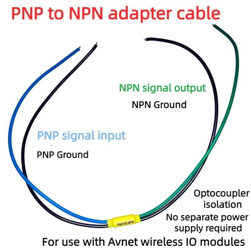 2Pcs PNP to NPN Adapter Cable, Two-wire System, Optocoupler Isolation