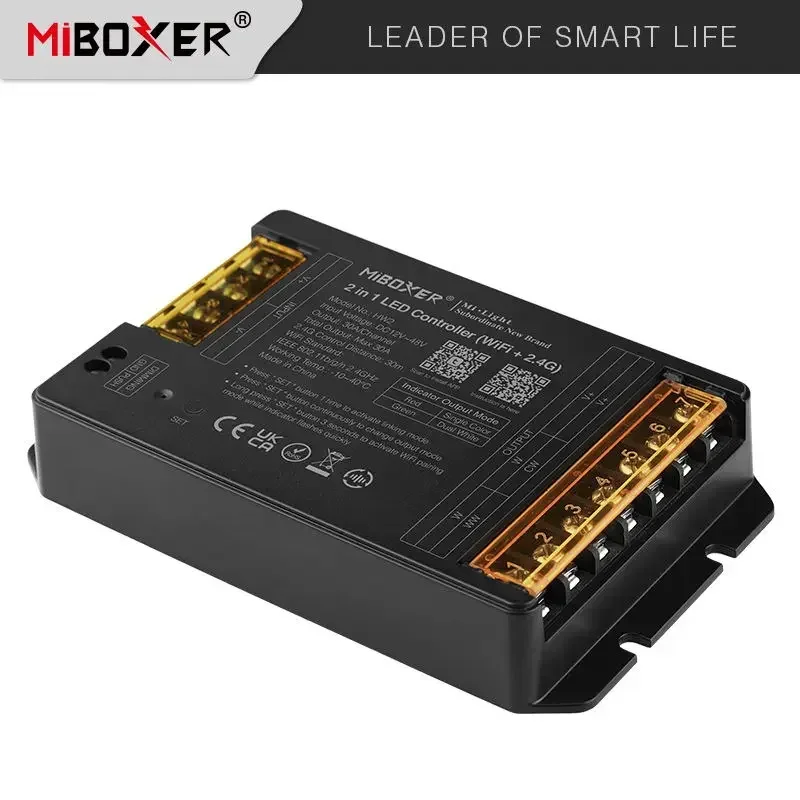 Miboxer (WIFI + 2.4G) Controlador de LED 2 in1HW2 Cor única CCT/5 em 1 HW5 CCT/RGB/RGBW/RGBCCT Controlador de faixa de LED