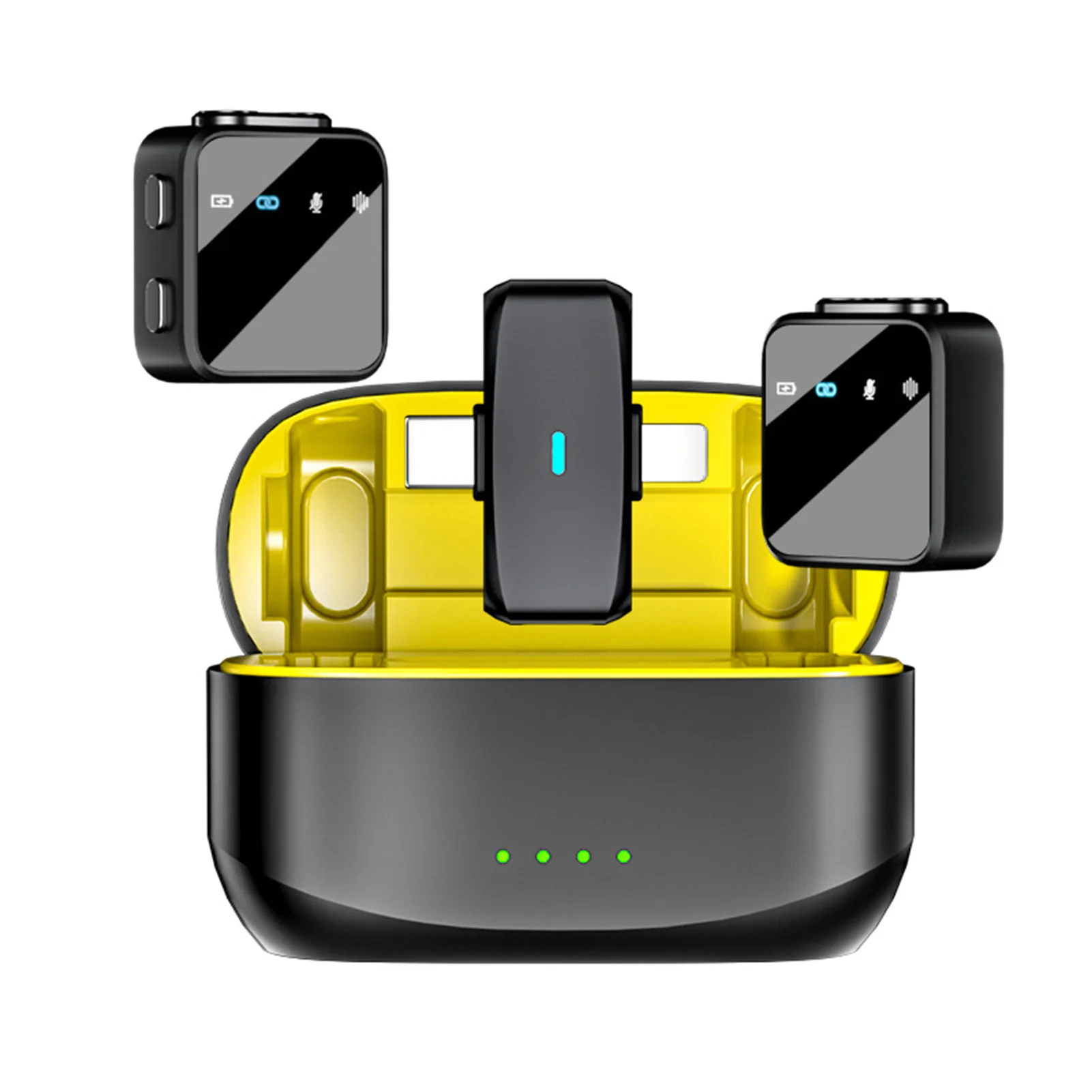 

Мини-беспроводной стерео петличный микрофон с шумоподавлением на открытом воздухе и зарядным чехлом для живых интервью