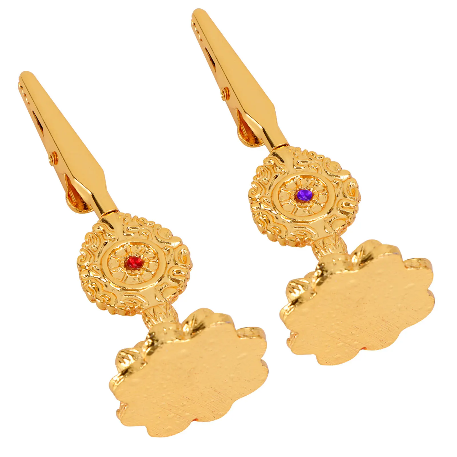 

2 pcs Gold-Plated Lotus Base Incense Holder Red Buddha Clip Rack For Aroma Therapy Home Study Bedroom Sauna Yoga Meditation Room