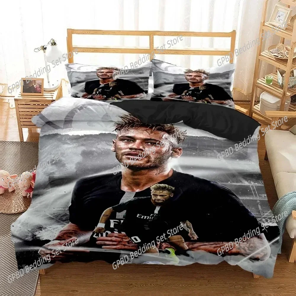 Modern Football superstar 3D printed bedding Queen bedding set Soft and comfortable customized King size bedding set for boy