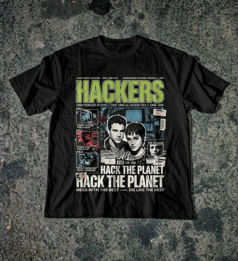 1995 movie *Hacker* themed T-shirt 