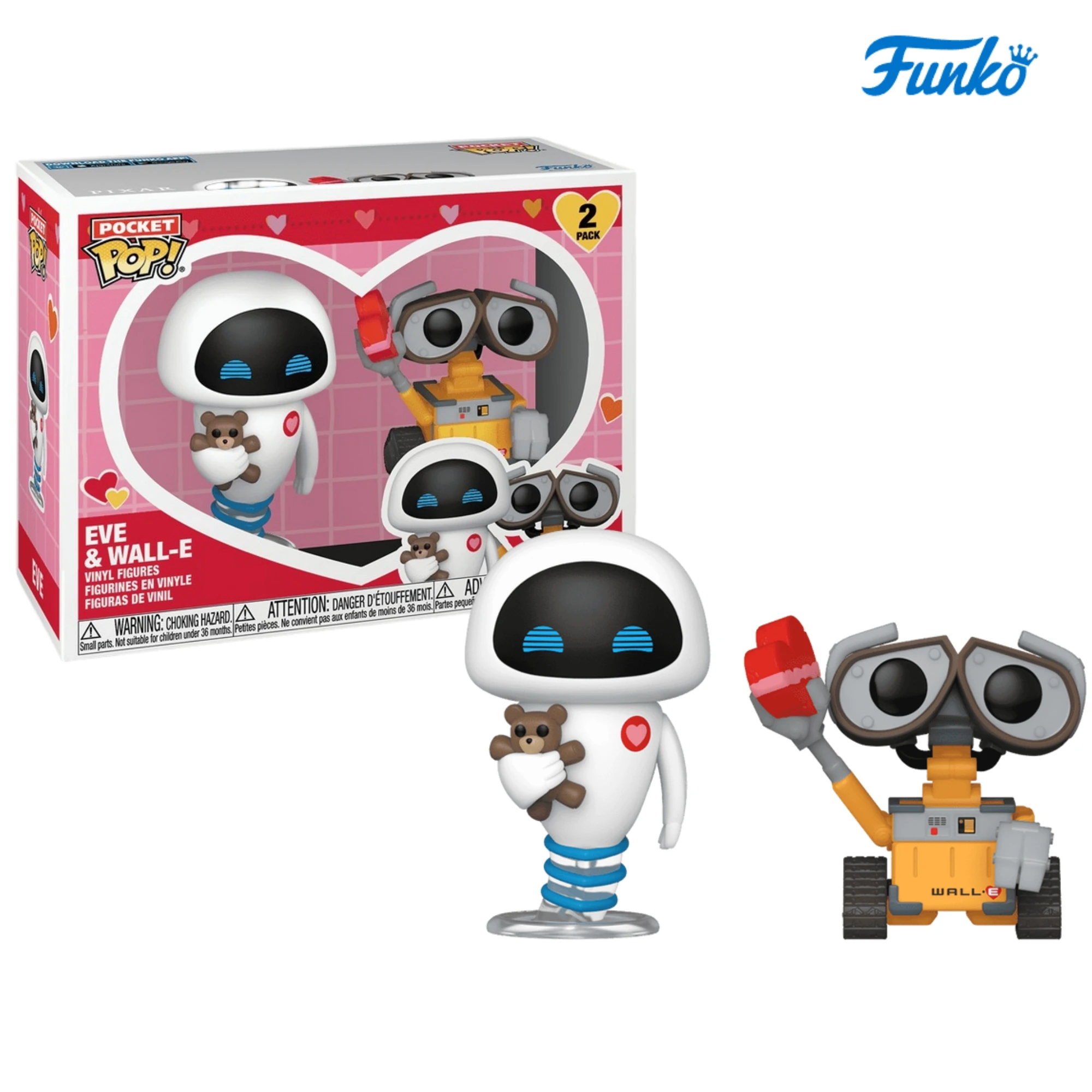 Funko Pop Figurine Disney Walle WALL E lover EVE Action Figures VINYL Model Toy Doll Collect Desktop Decoration Valentine Gift