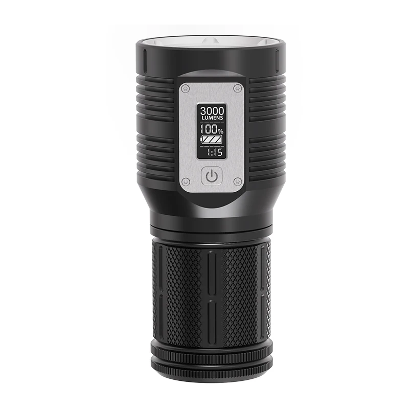 HNDGTYR Powerful Light Type- C Rechargeable Camping Lamp 3000 Lumens Flashlight OLED Digital Display Lantern 10400mAh Battery