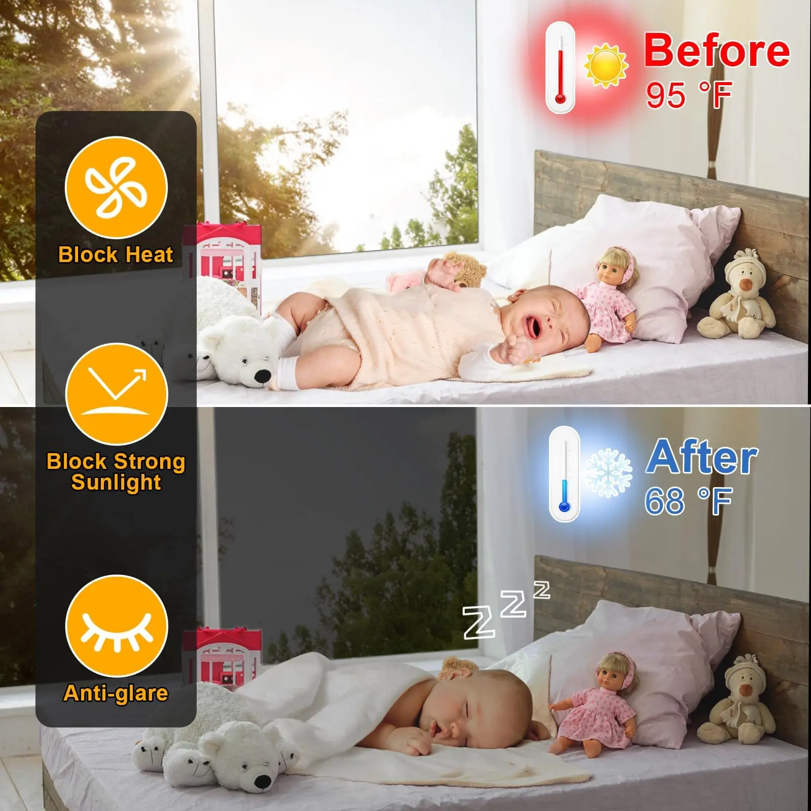 One-Way Daytime Window Privacy Film: See Out, Not In Window Tint for Home Reflective Mirror Glass Window Coverings Sun, Heat