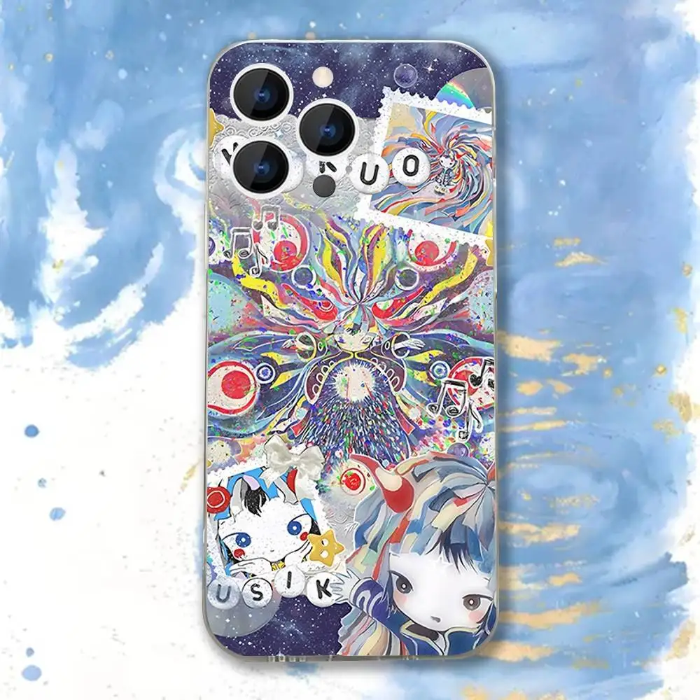 Custodia per telefono Kikuo Japan Music trasparente adatta per iPhone 11 12 13 14 15 16 17 Pro Max Plus X XS XR SE E Mini Custodia protettiva