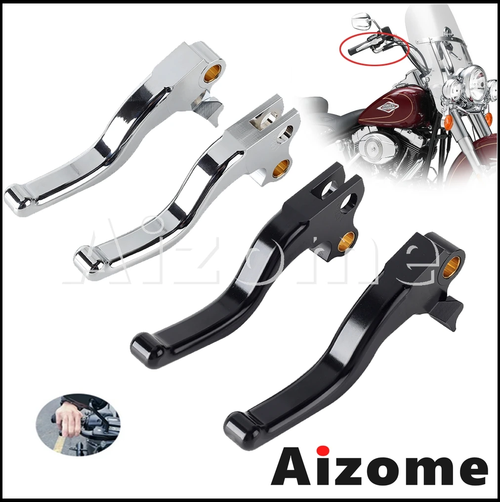 Pair Motorcycle Hand Lever Handlebar 3FINGER Long Brake Clutch Lever For Harley Dyna FXR2/3/4 CVO/SE 99-00 CNC 6061-T6 Aluminum