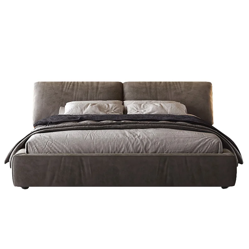 

Elephant fabric bed down soft bag double bed matte cloth modern simple master bedroom floor bed fabric