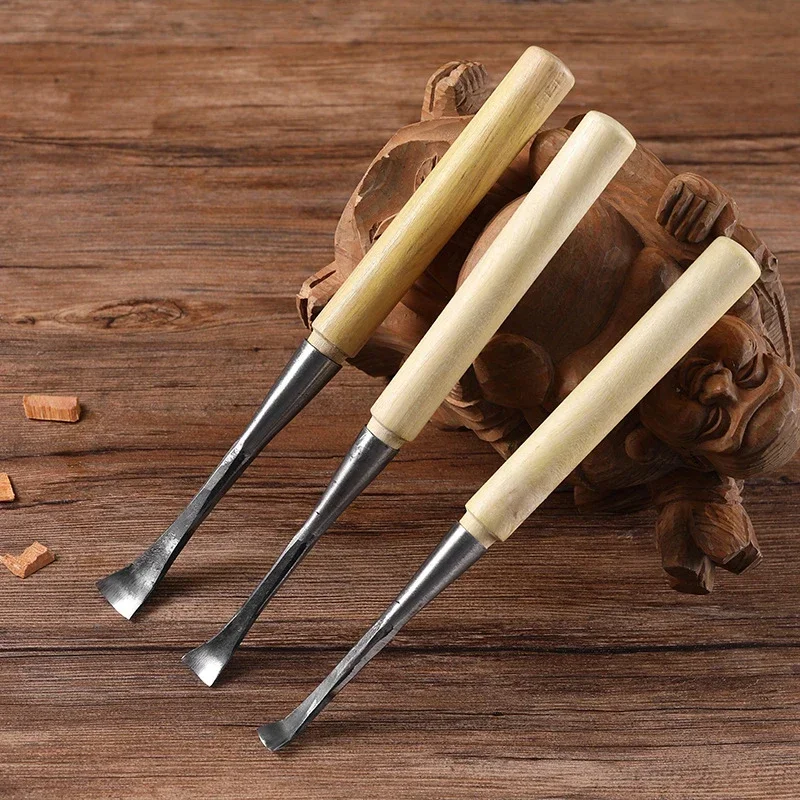 10/15/20mm Hand Chisel Professional Woodworking Carving Wooden Spoon Making Hand Tools DIY Warping Head Carving Knife
