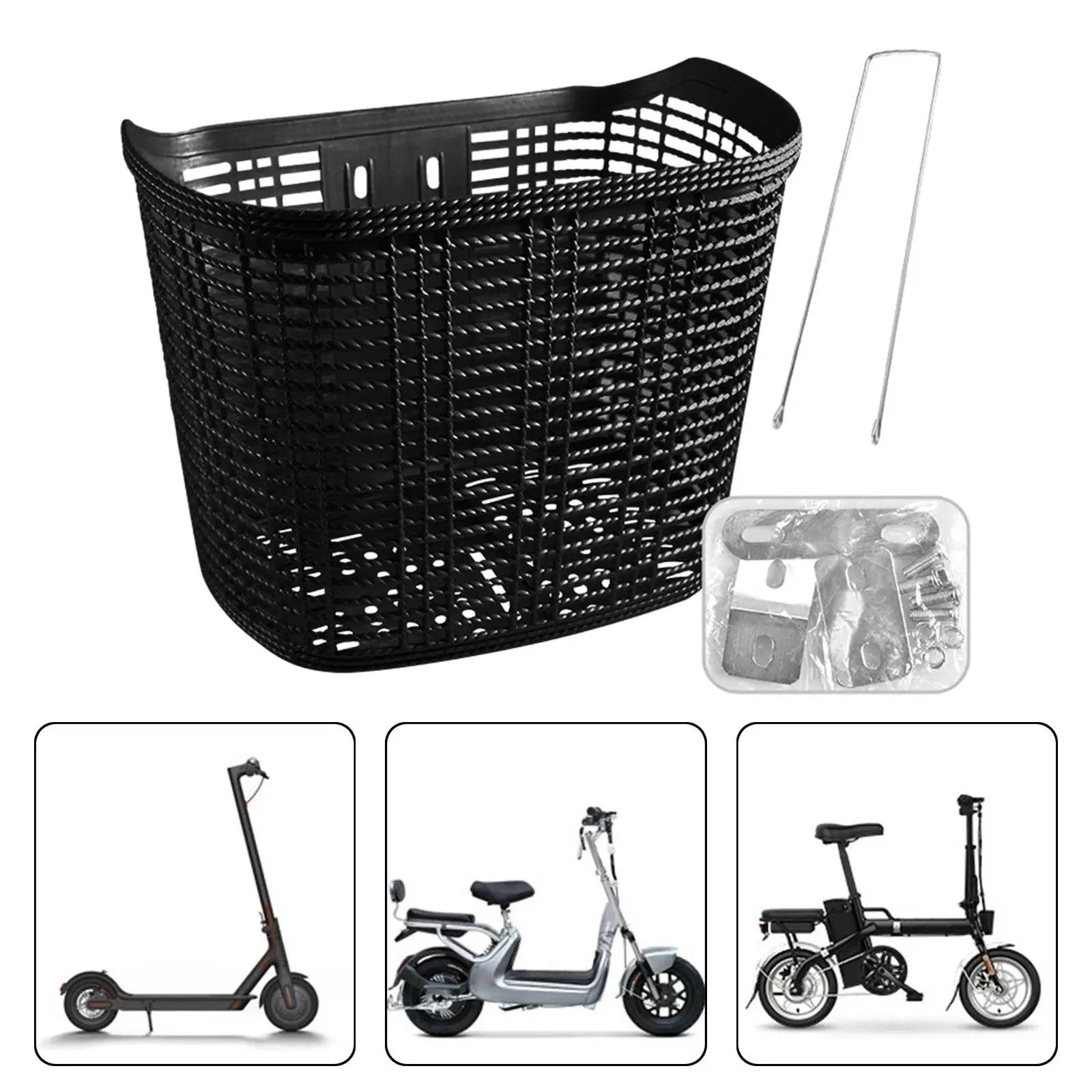 Mountain Bike Front Basket with Thickened Strut for Outdoor Cycling Storage Detachable Basket Organizer for Men Women