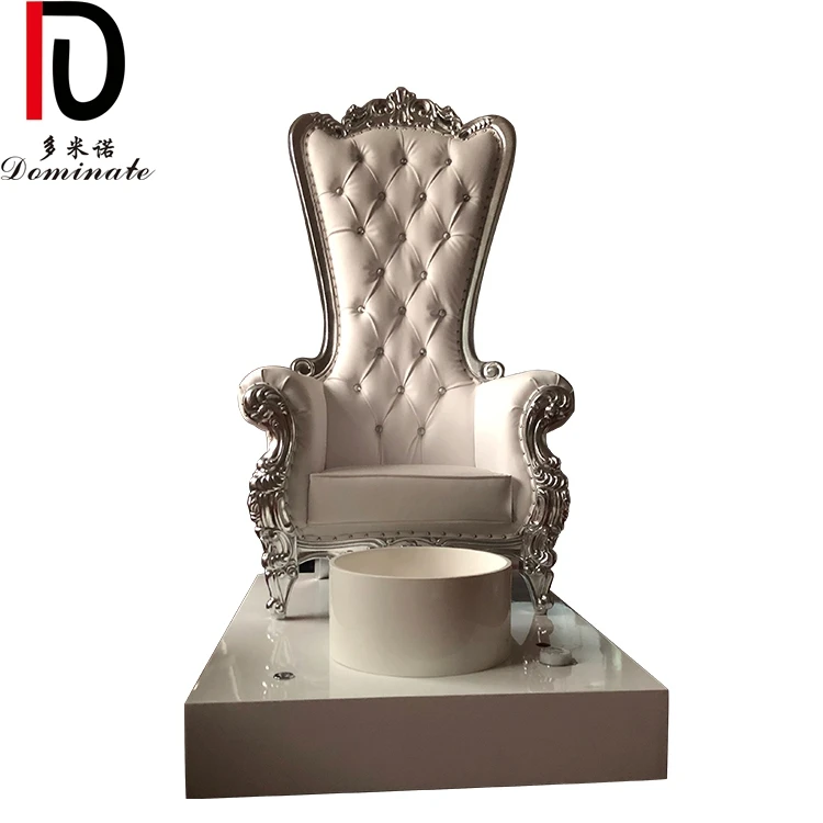 Wholesale Luxury High Back King Throne Chair Manicure Nail Salon With Footbath Furniture Set Queen Throne Chairs