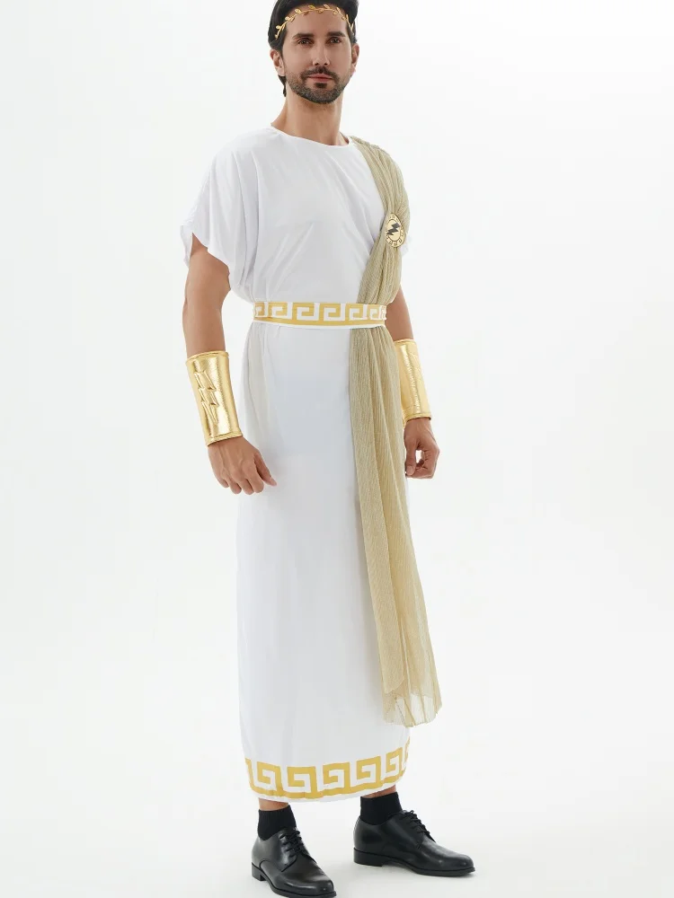 Halloween Cosplay Ancient Greek Gods Zeus Costumes Adult King of Rome Carnival Stage Show Role Play  Party Dress