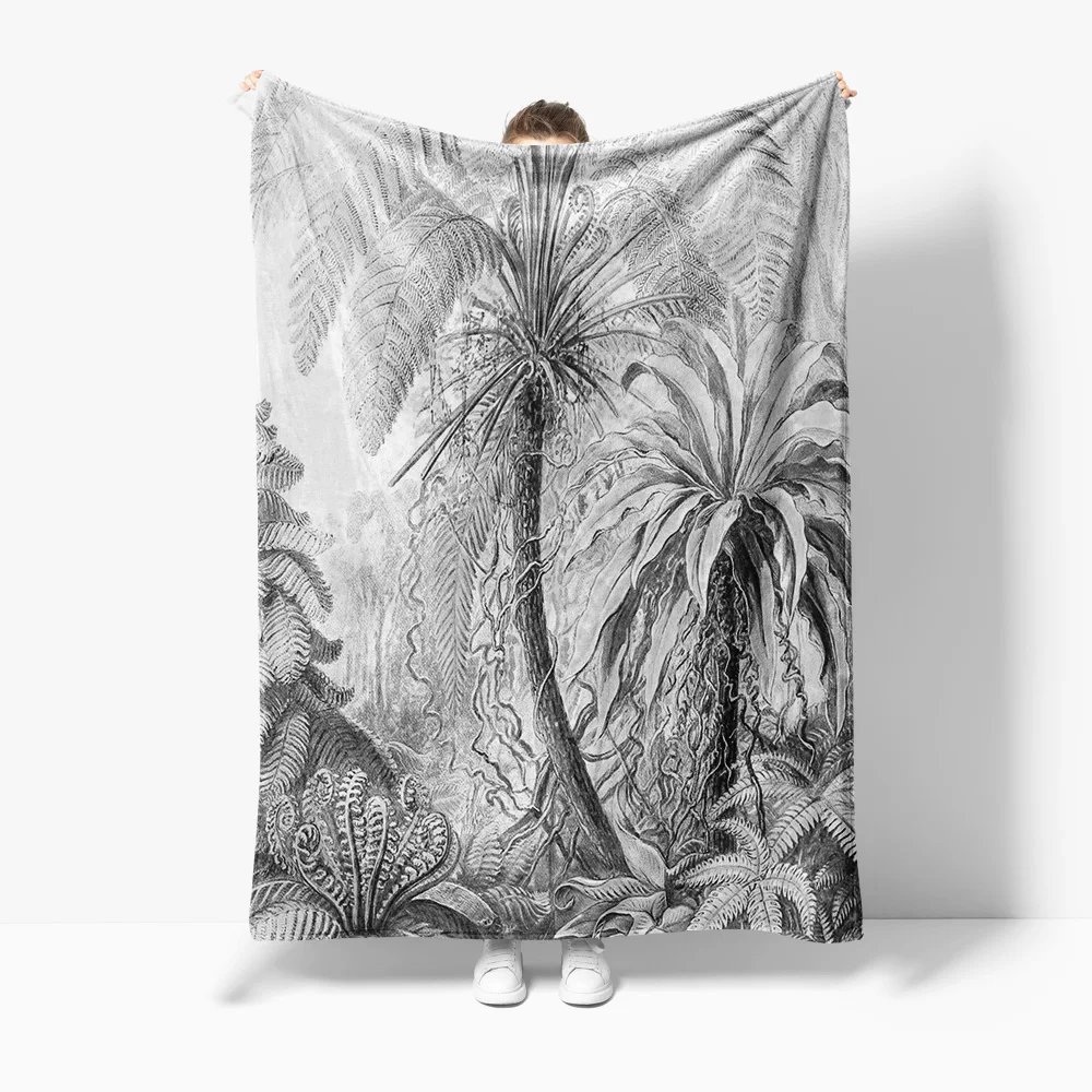 

Одеяло с тропическими листьями и лесным принтом, покрывало для дивана, декоративная подушка для гостиной, спальни