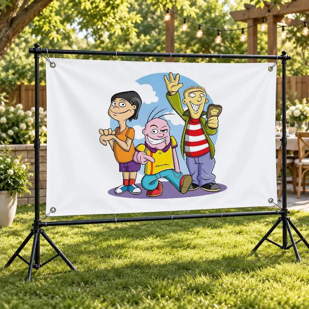 Funny E-Ed E-Edd n Eddy Cartoon Aesthetic Wall Tapestry Flag Printed Wall Hanging Living Room Party Outdoor Decor