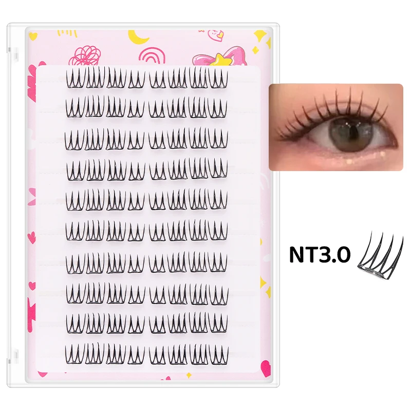 DINGSEN 10 Reihen Idol Lashes Selbstklebende Wimpern Natürliche Lange Anime Kleberfreie Cluster-Wimpern Make-up Korea Wimpern – Detail 31