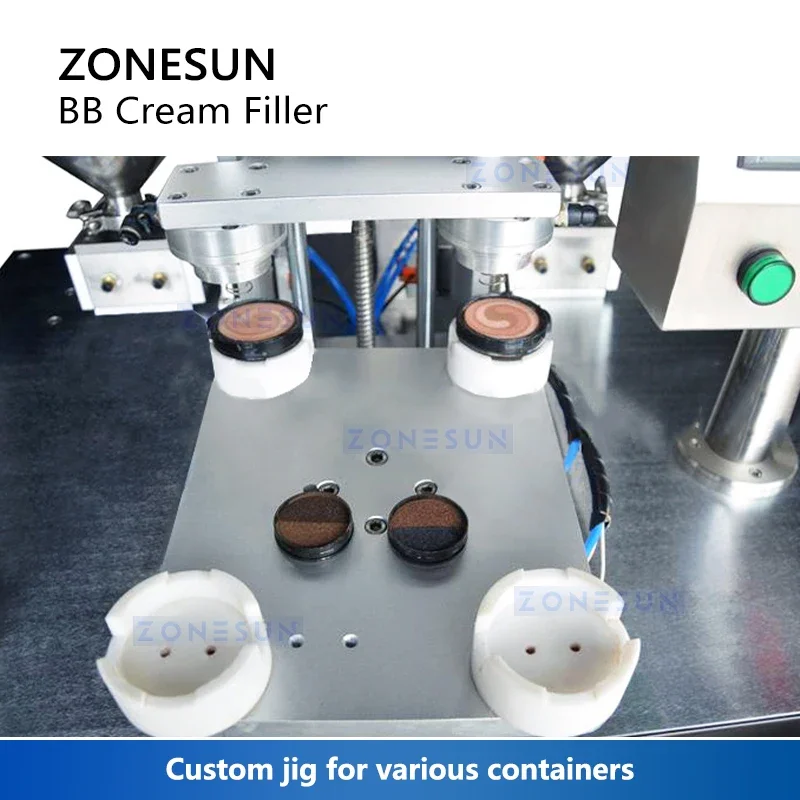 ZONESUN BB Cream Filling Machine Three Color Multi Tone Beauty Balm Filler CC Cream Cosmetics Beauty Product Equipment ZS-GTBB2S