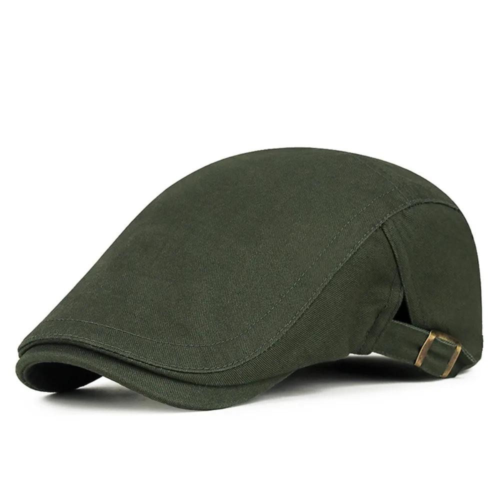 

Retro Solid Color Men Beret Hat Korean Style British Style Mesh Flat Cap Sunscreen Adjustable Forward Peaked Cap Men