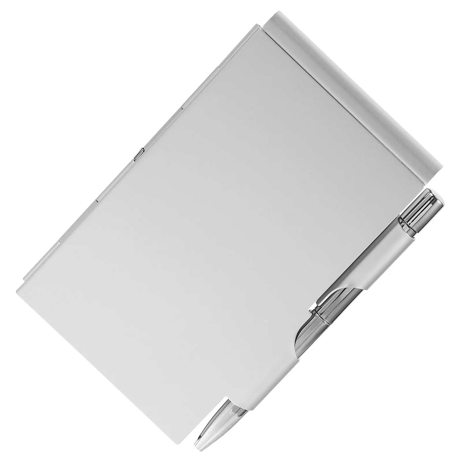 Metal Shell Pocket Notebook Mini Notepad Holder with Pen Stylish Aluminum Alloy Memo Pad for Office School Planning to Do List