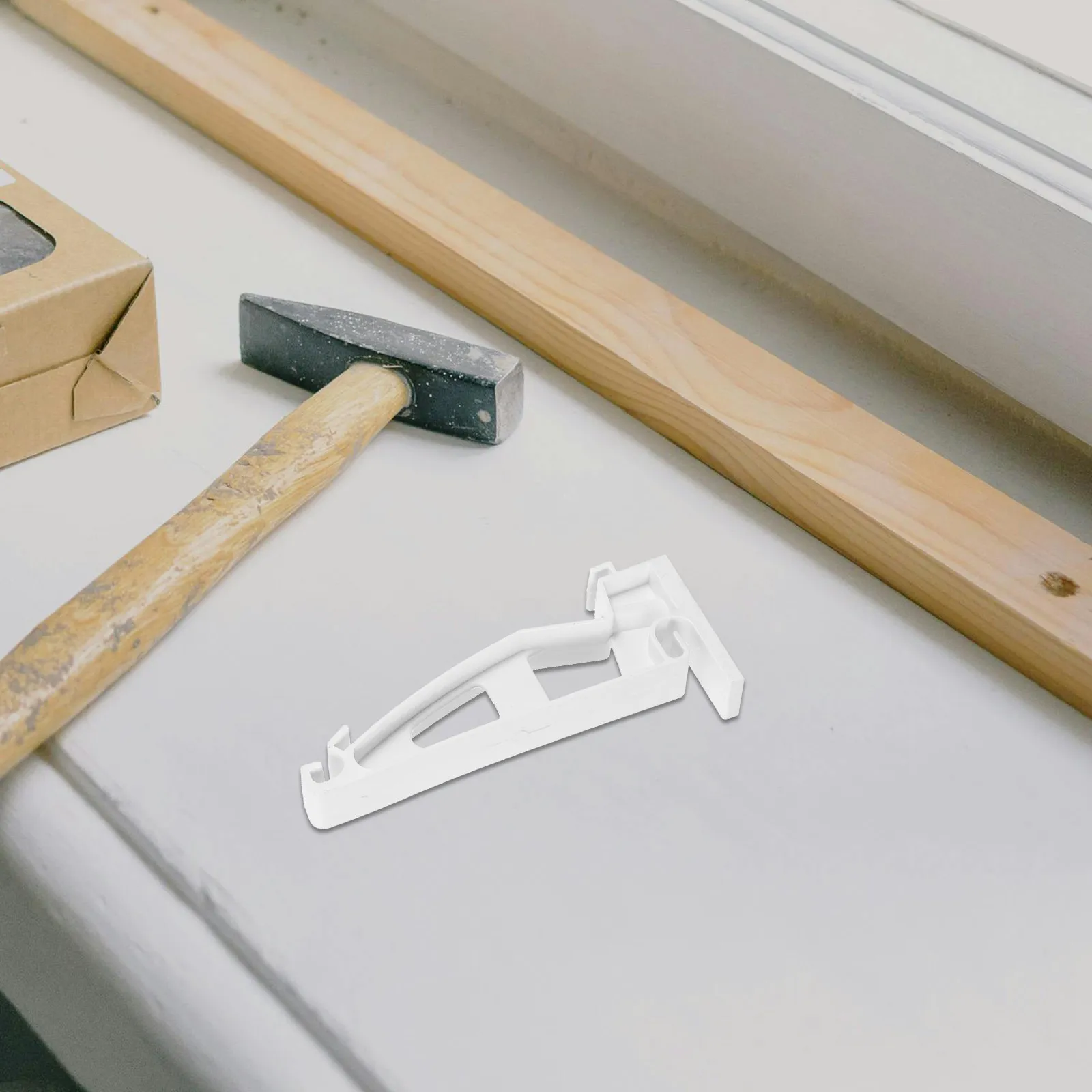6Pcs White PVC Gutter Support Brackets Heavy Duty Hidden Roof Mounting Clips for Sagging Rainwater Downspout Repair