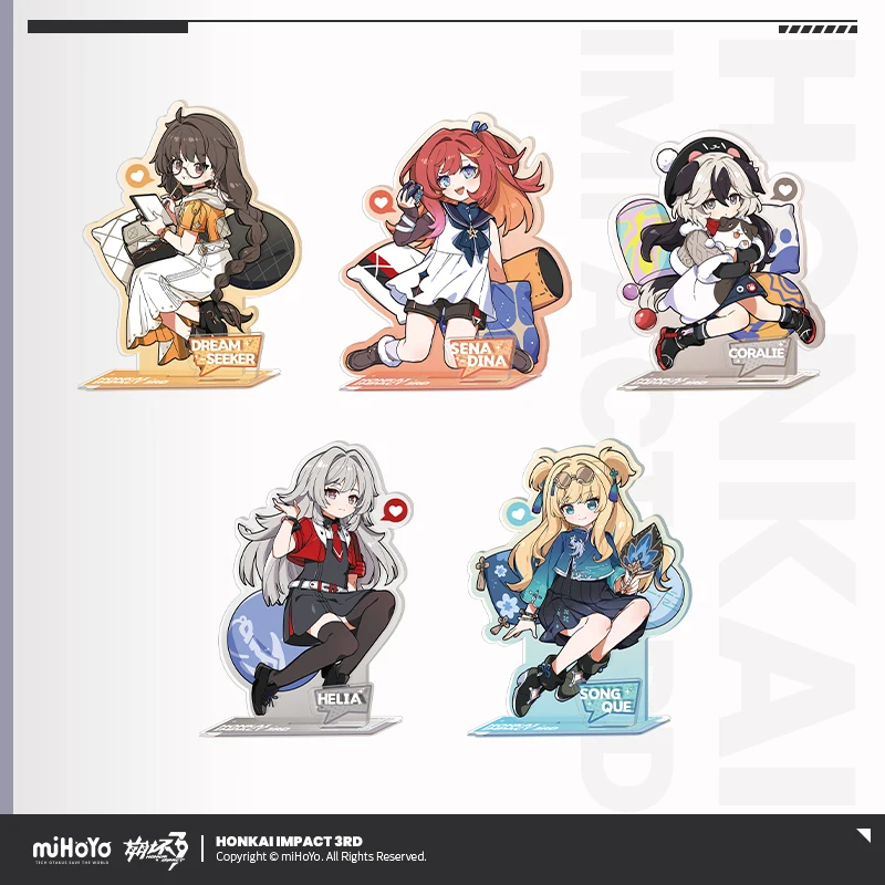 

Anime Honkai Impact 3 Erdős Helia Coralie Planck Acrylic Desktop Stand Figure Decor Gift Desktop Ornaments Toy Model