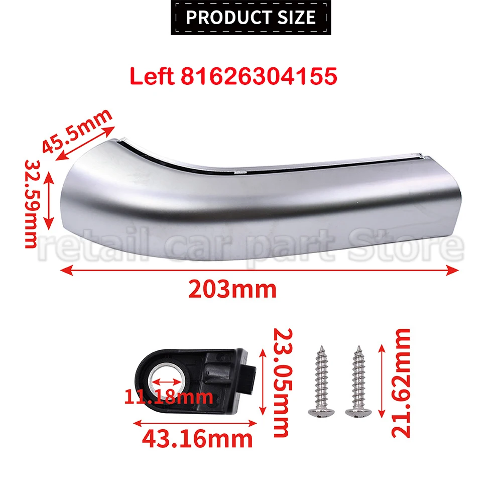 Poignée de porte intérieure de voiture, pièces de carrosserie de camion MAN, magasins argentés intérieurs, droite 81626304155, 81626304156, nouveau