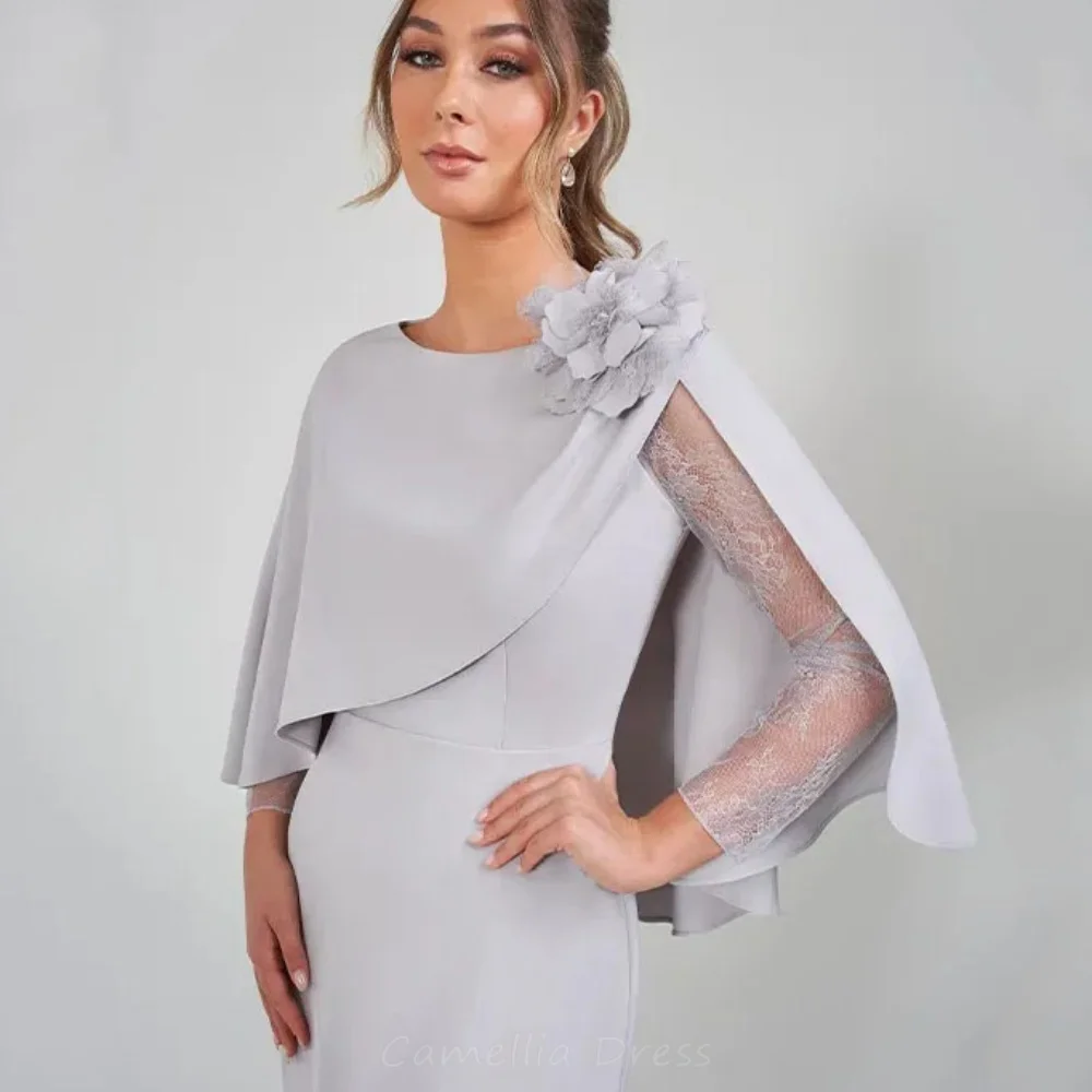 Customized Mother of the Wedding Dress A Line V Neck Party Gown Flare Sleeve Chiffon Simple Evening robe invite mariage