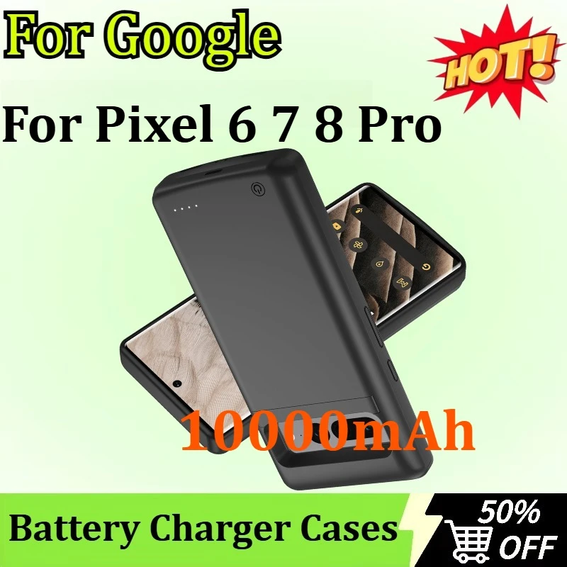 

New 10000mAh Battery Charger Case for Google Pixel 6 7 8 Pro Portable Power Bank Charging Case Battery Pack