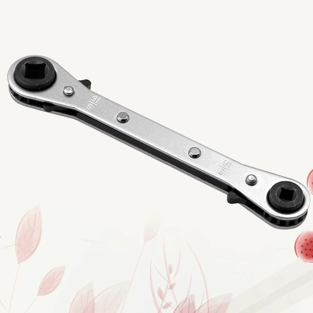 مفتاح ربط بسقاطة مزدوج الرأس آلية فضية قابلة للعكس لتغيير أدوات التبريد واستخدام مفتاح ربط إصلاح السيارة #3