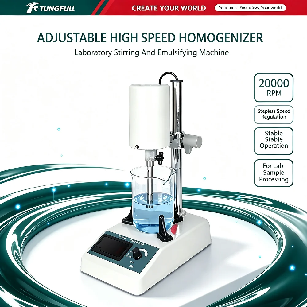 Powerful Adjustable High-Speed Laboratory Homogenizer with Digital Display Emulsifying Electric Mixer Crusher for Scientific Res