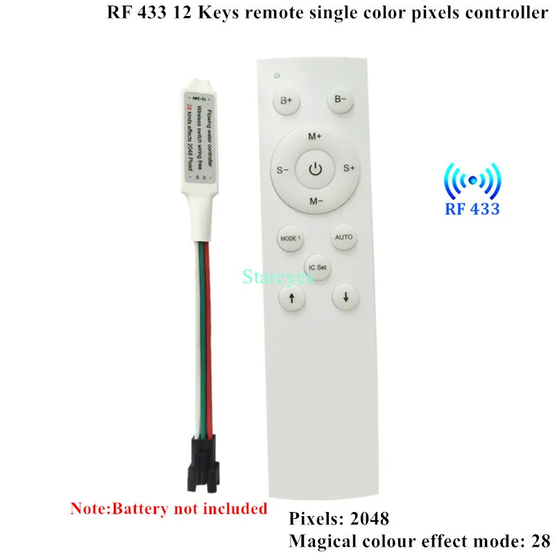 RF Bluetooth SPI Panel Pixel Remote Controller for WS2811 Warm White Running Water Single color with Digtal IC LED Strip Light